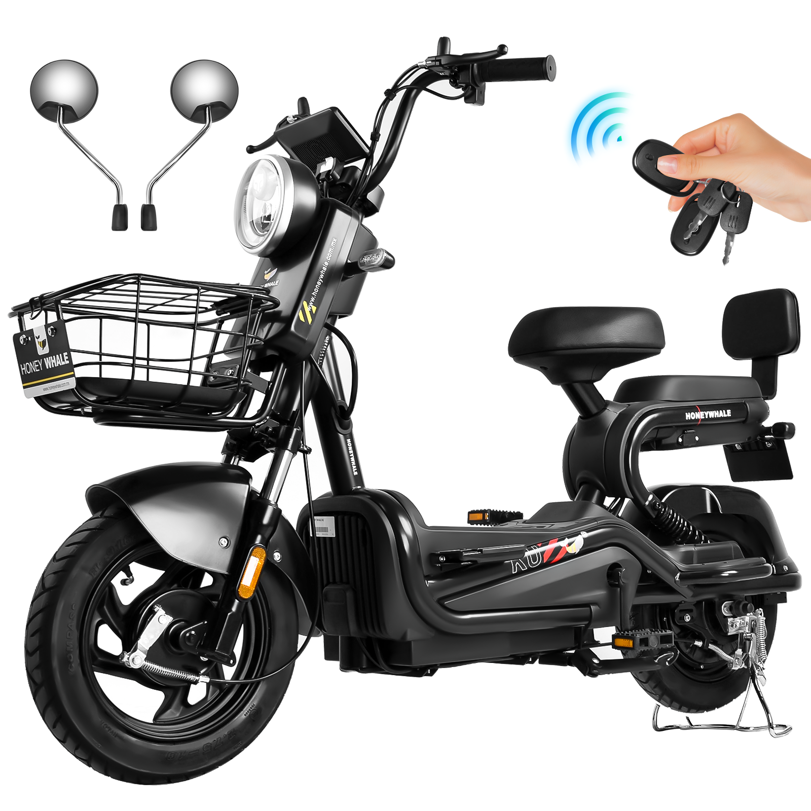 Motobici eléctrica Honey Whale KC Negro.