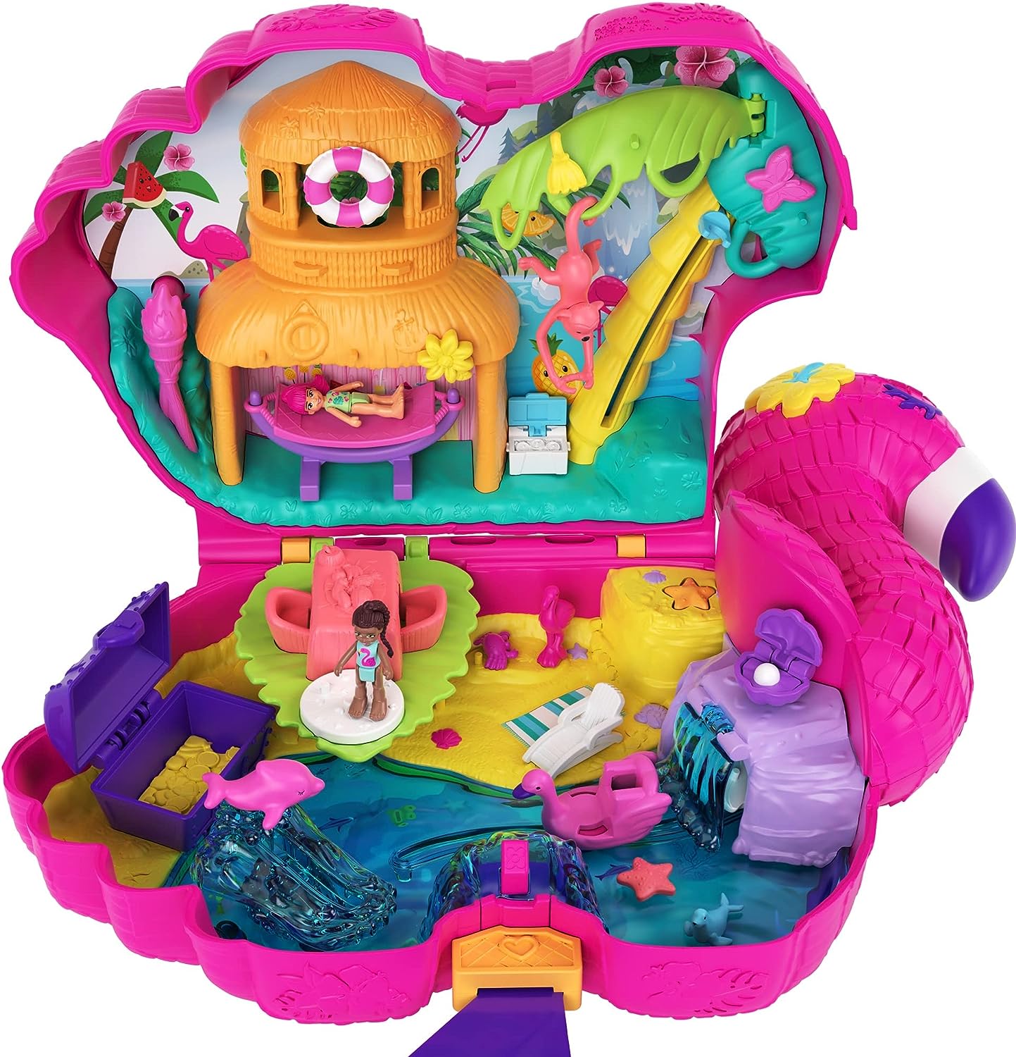Polly Pocket Fiesta de Flamencos Cofre bolso con 26 sorpresas 