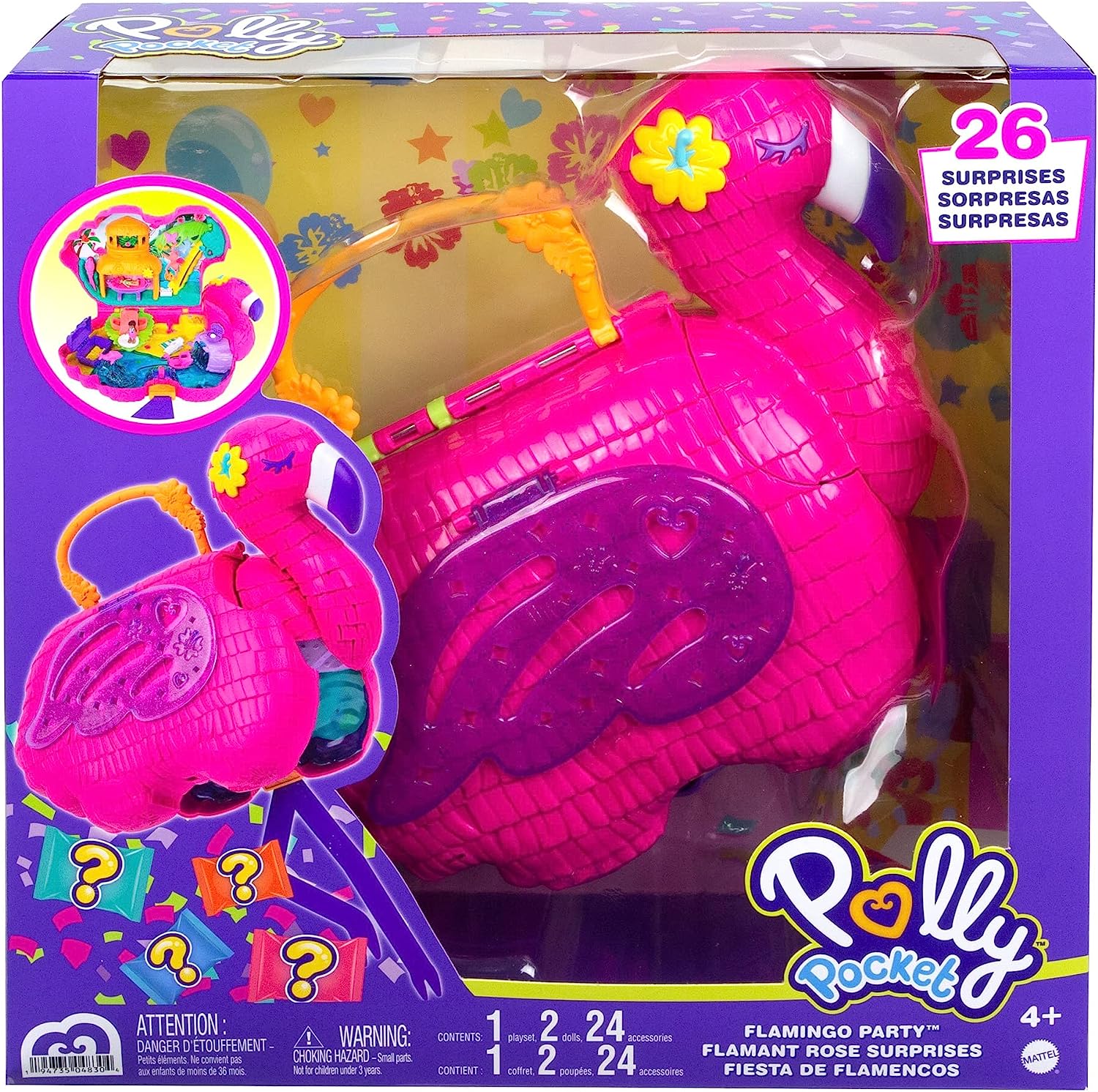 Polly Pocket Fiesta de Flamencos Cofre bolso con 26 sorpresas 