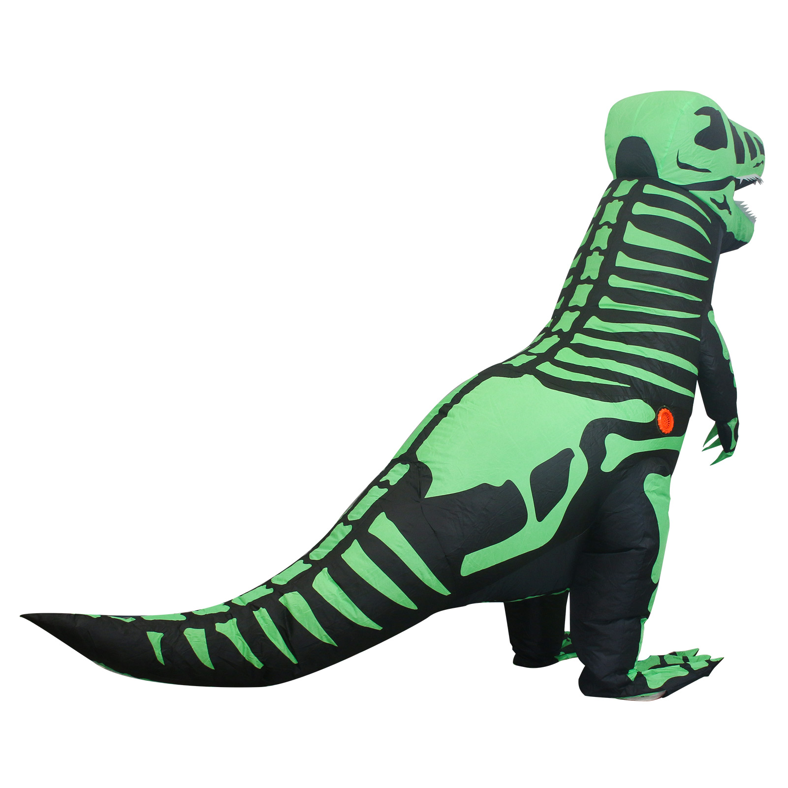 Disfraz inflable de dinosaurio T-rex jurásico premium halloween Toda ocasión Talla unitalla  adulto 12+ Verde.