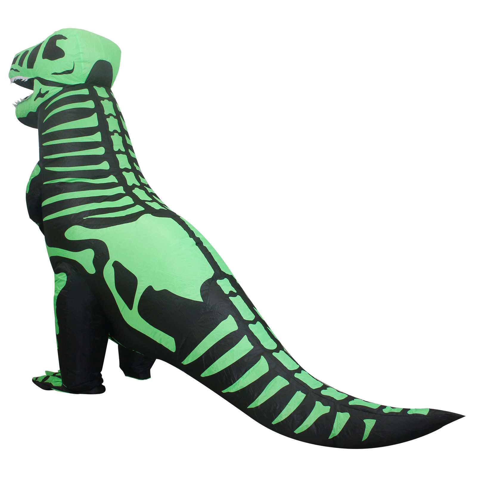 Disfraz inflable de dinosaurio T-rex jurásico premium halloween Toda ocasión Talla unitalla  adulto 12+ Verde.