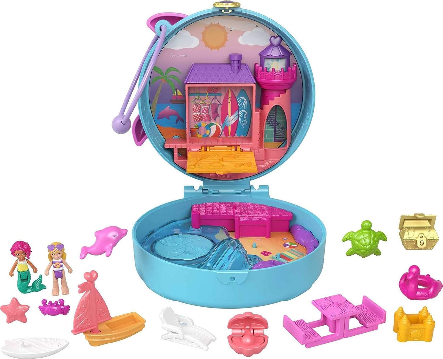 Polly Pocket Set de Juego Estuche de Aventura de Delfín