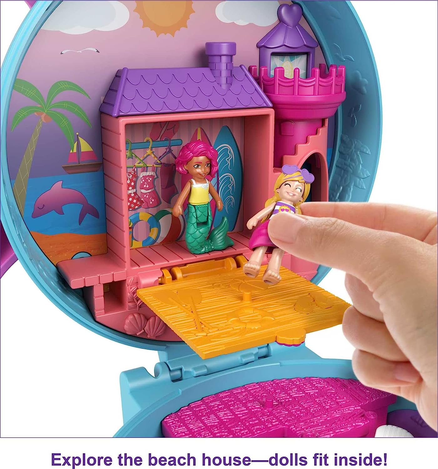 Polly Pocket Set de Juego Estuche de Aventura de Delfín