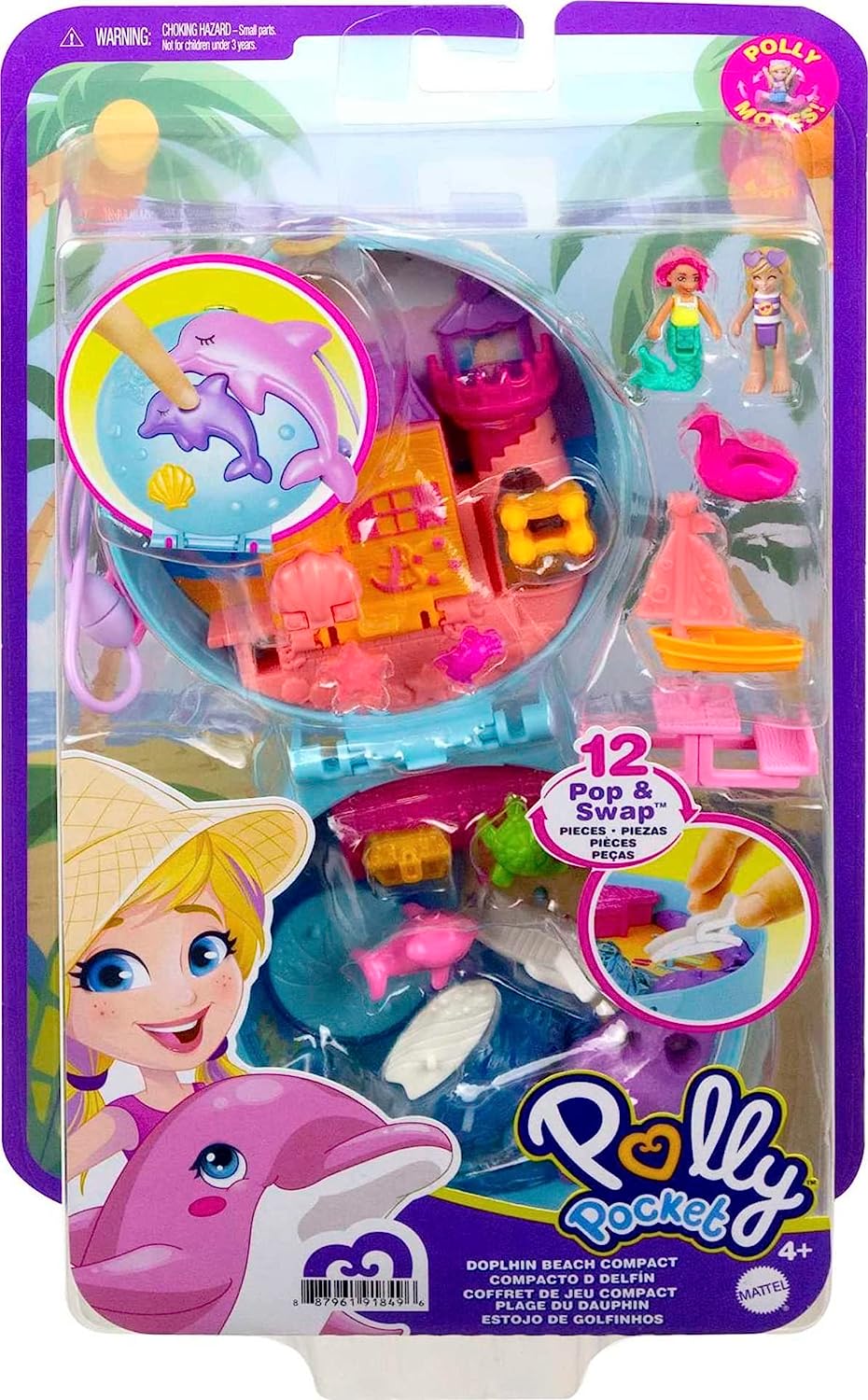 Polly Pocket Set de Juego Estuche de Aventura de Delfín