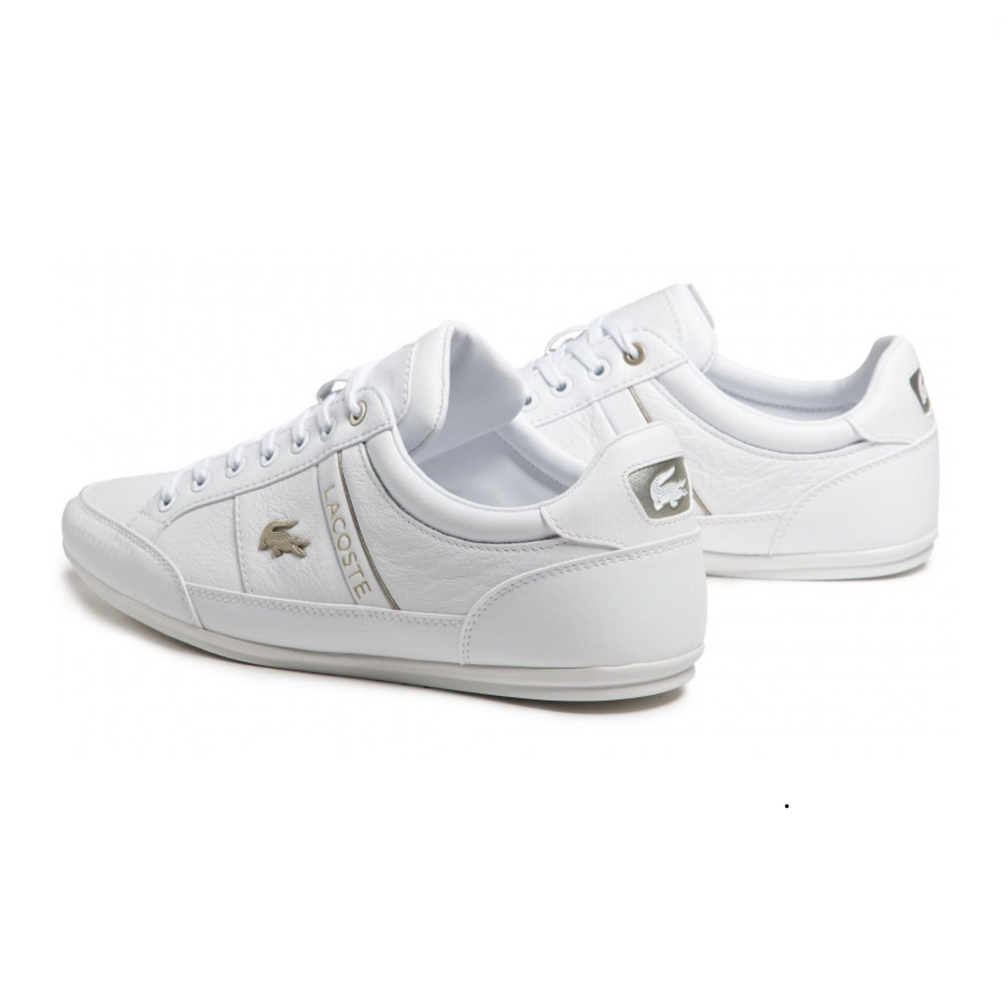Tenis Lacoste Chaymon 0721 3 Blanco con Dorado Hombre Originales 7-41CMA006321G