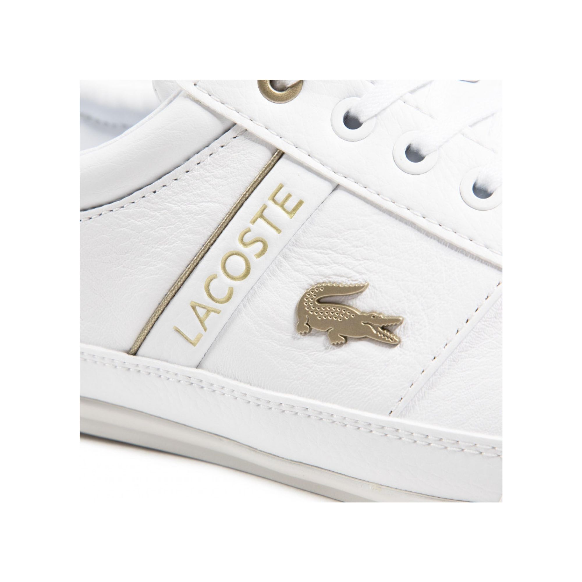 Tenis Lacoste Chaymon 0721 3 Blanco con Dorado Hombre Originales 7-41CMA006321G