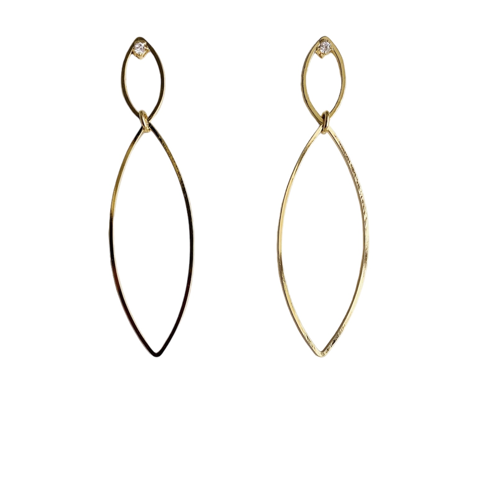 Aretes Largos Dorados bañados en oro 18K- aretes dorados