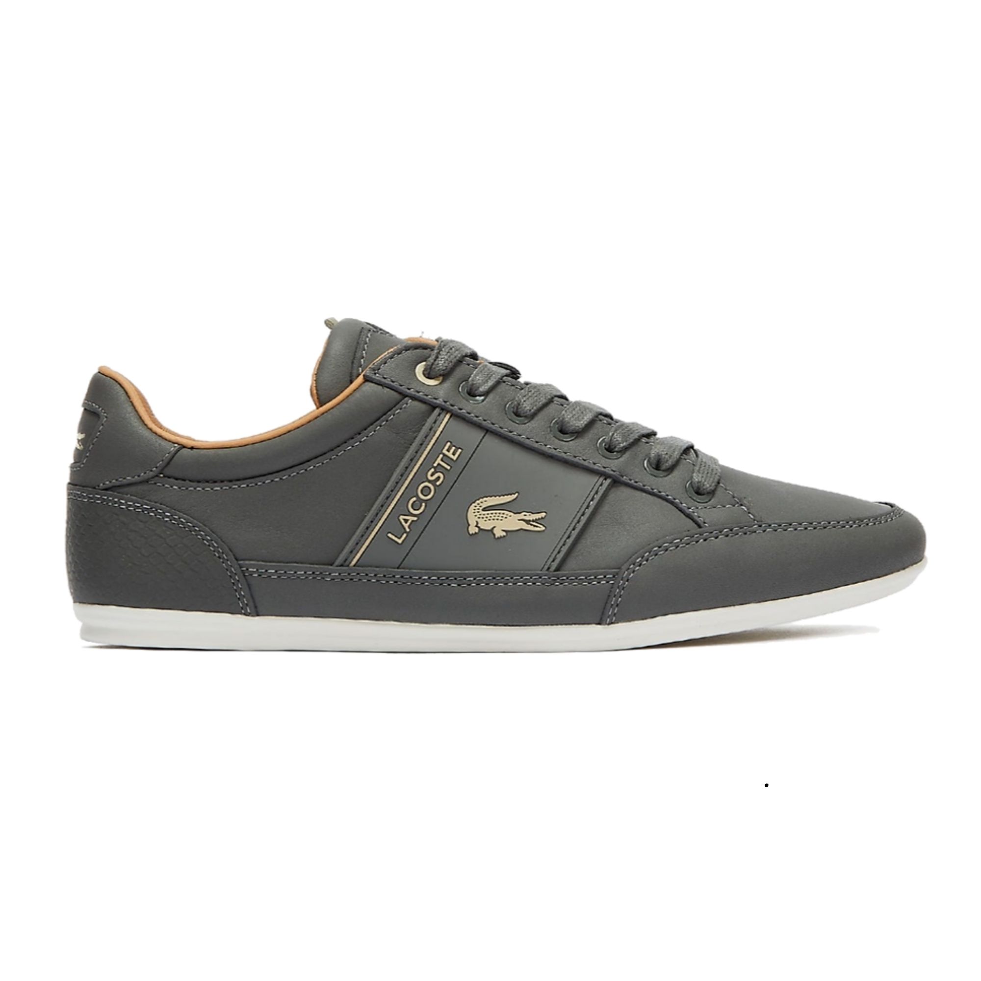 Tenis Lacoste Chaymon 0321 Gris con Dorado Hombre Originales 7-42CMA00102M1