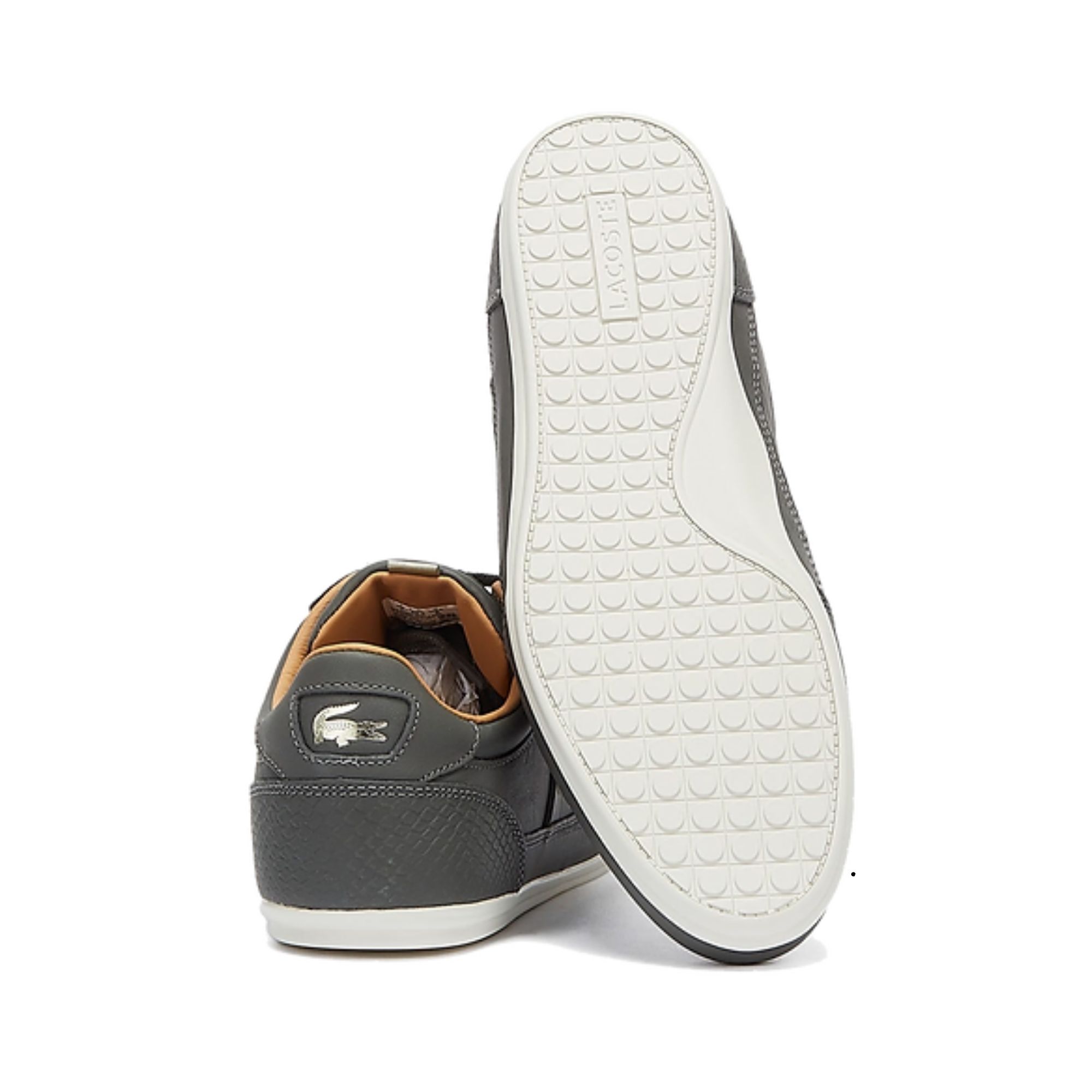 Tenis Lacoste Chaymon 0321 Gris con Dorado Hombre Originales 7-42CMA00102M1