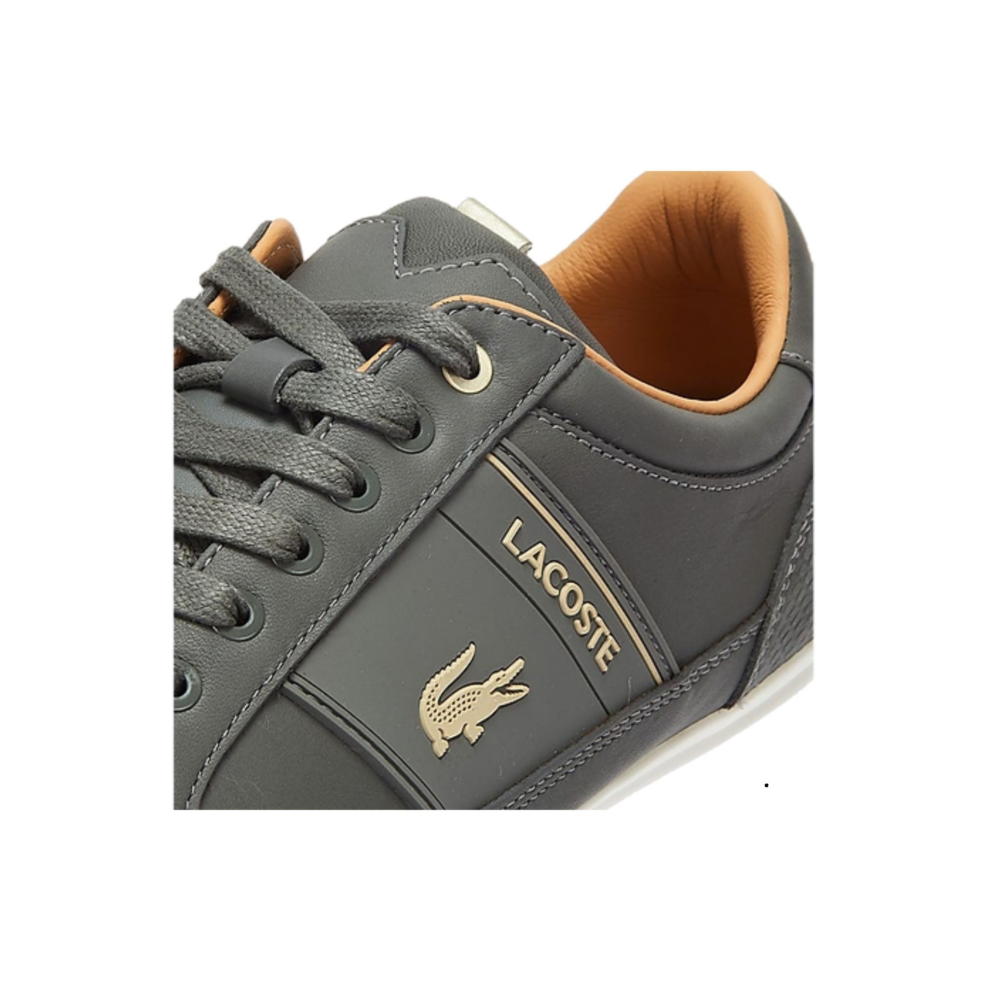 Tenis Lacoste Chaymon 0321 Gris con Dorado Hombre Originales 7-42CMA00102M1