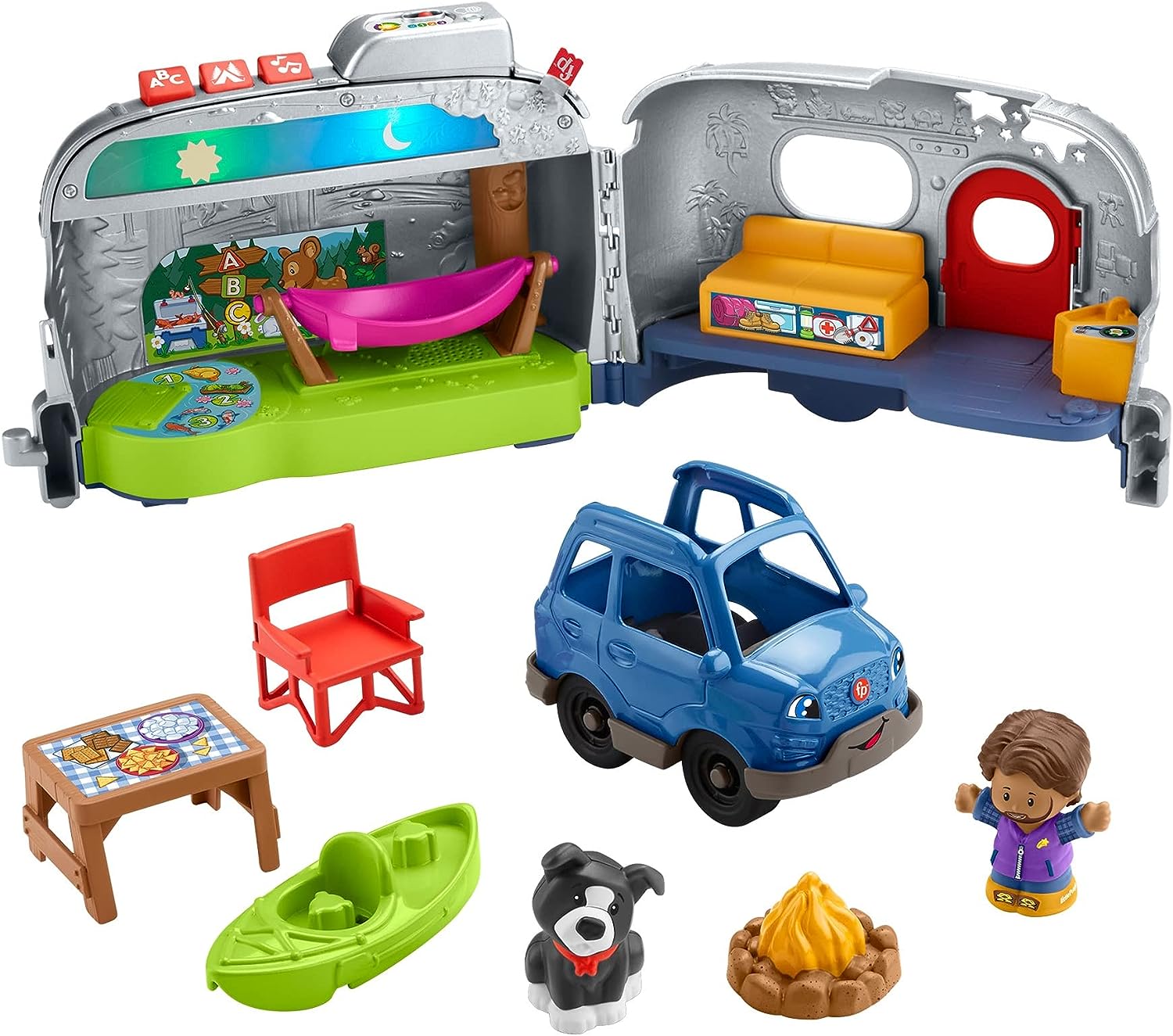 Fisher-Price Little People Juguete para Bebés Camper de Aventuras y Aprendizaje