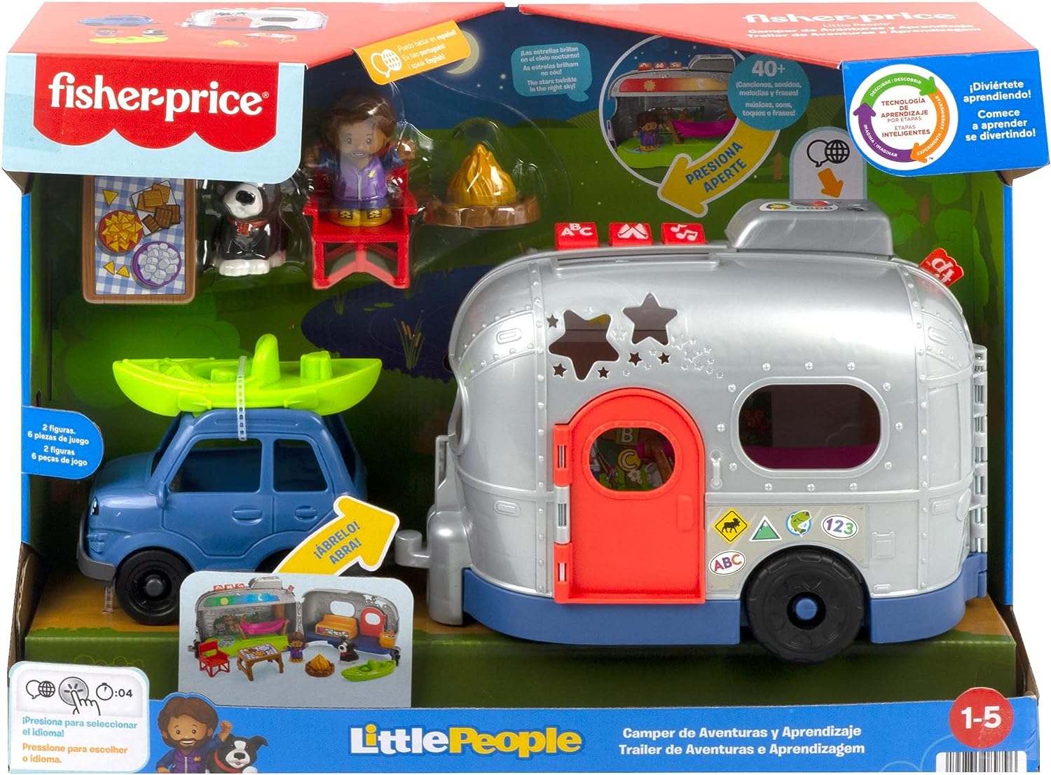 Fisher-Price Little People Juguete para Bebés Camper de Aventuras y Aprendizaje
