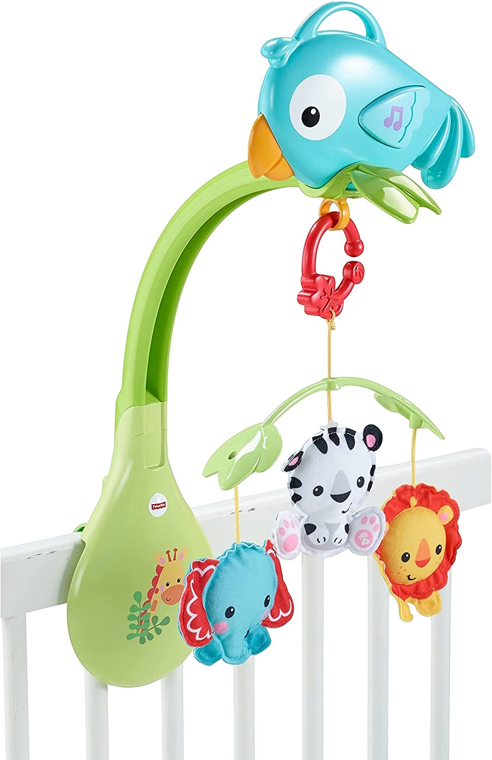 Fisher-Price Baby Móvil para Bebés Musical 3 en 1 Amigos de la Naturaleza