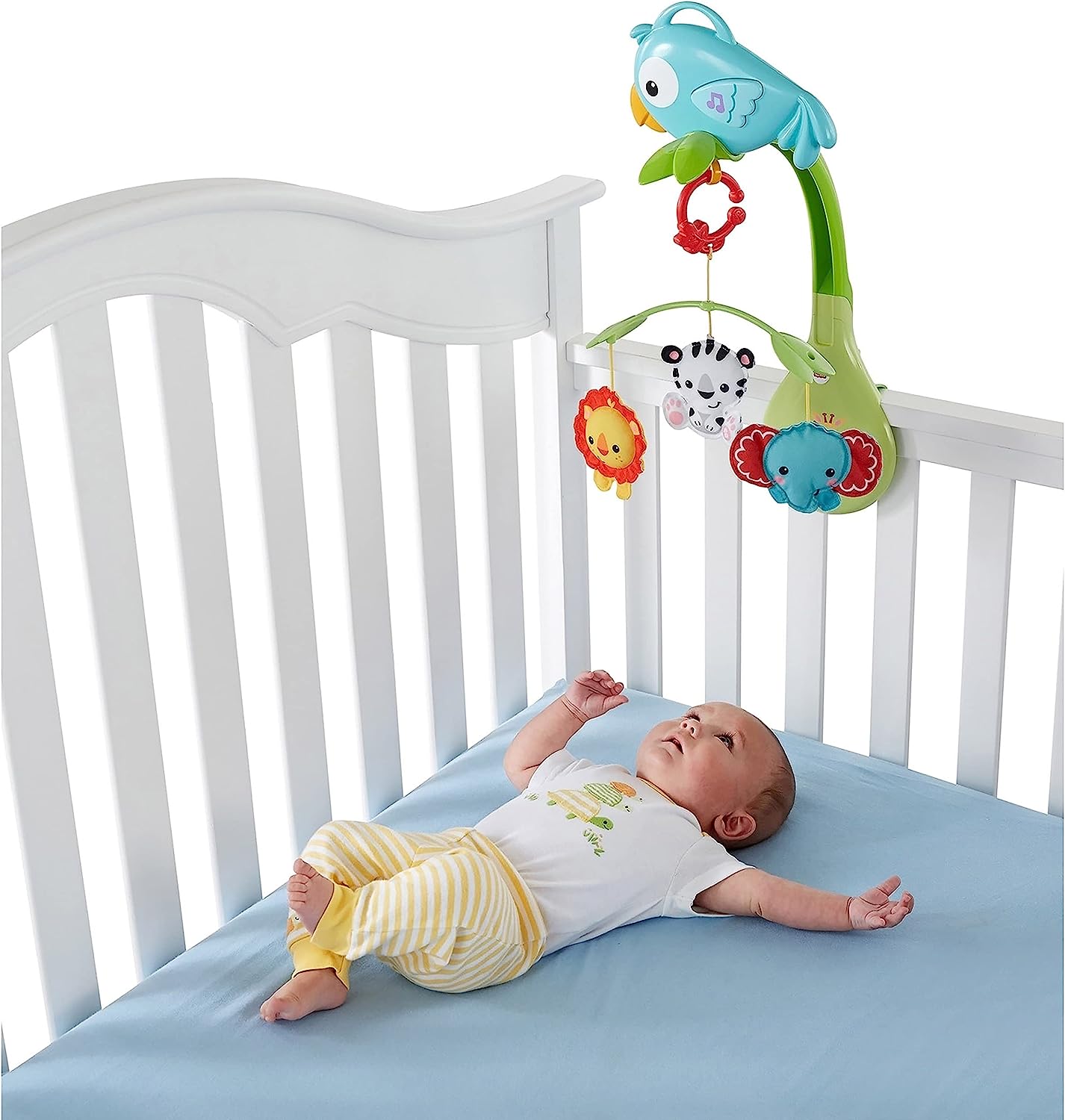 Fisher-Price Baby Móvil para Bebés Musical 3 en 1 Amigos de la Naturaleza