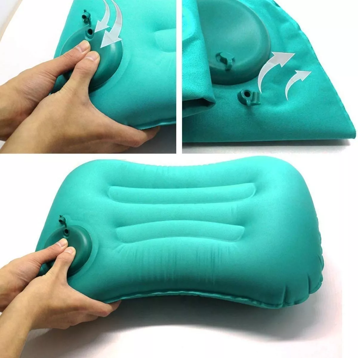 Almohada Hinchable Apta Para El Camping Y La Playa  Verde