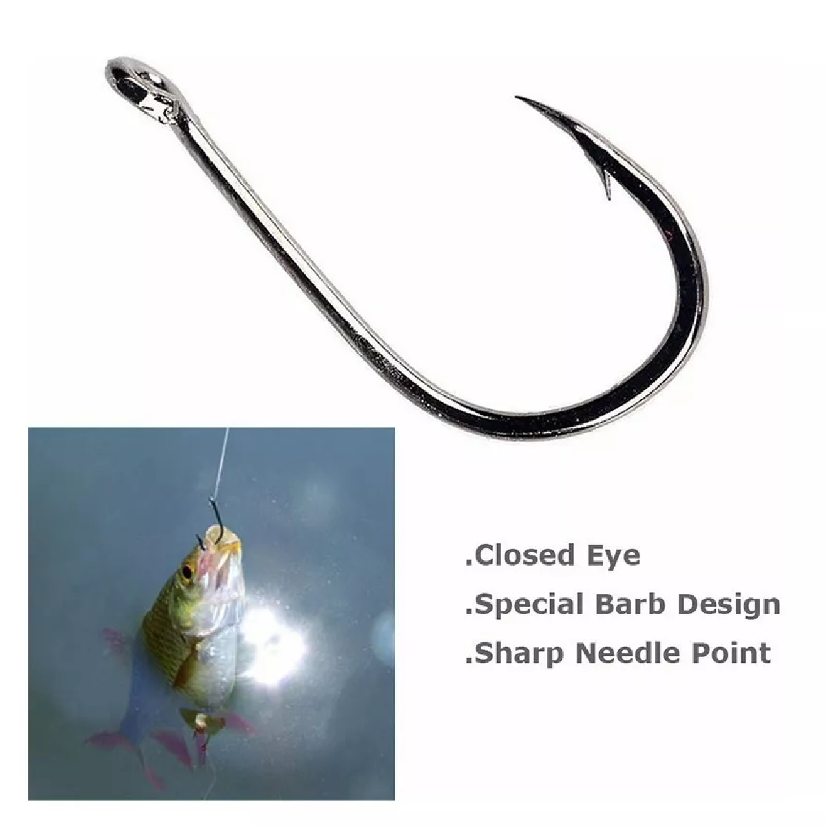 Kit De Anzuelos Pesca 3-20# Con Caja Afilados 1200 pza