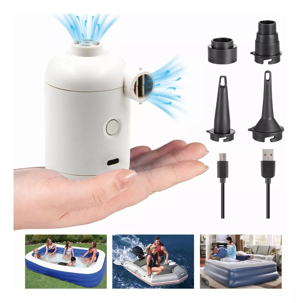 Inflador Eléctrico Para Inflar Y Desinflar Colchones