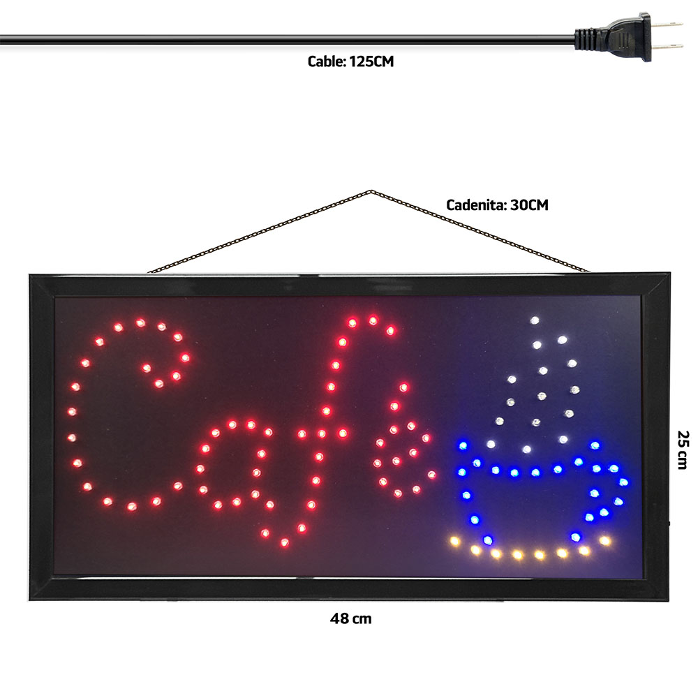 Letrero Led Luminoso Promocional para Negocio de Venta de Cafe Master ML-LET-CAFE