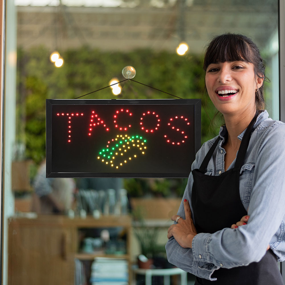 Letrero Led Publicitario Anuncio Luminoso de Tacos / Master / ML-LET-TACOS