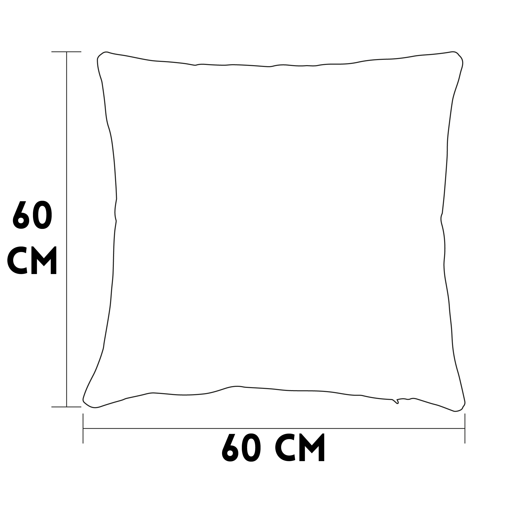 Cojín Polanco Negro con Relleno Premium 60x60