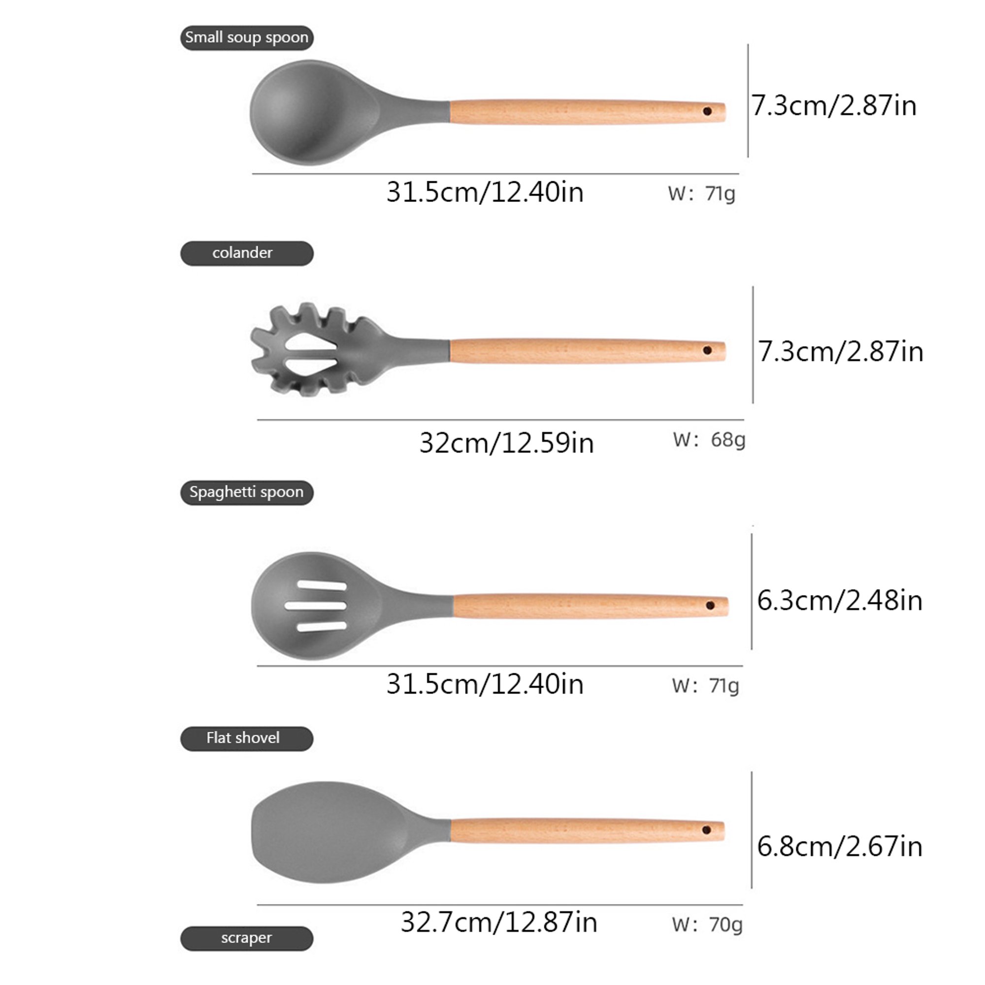Utensilios de cocina con tabla 19 piezas