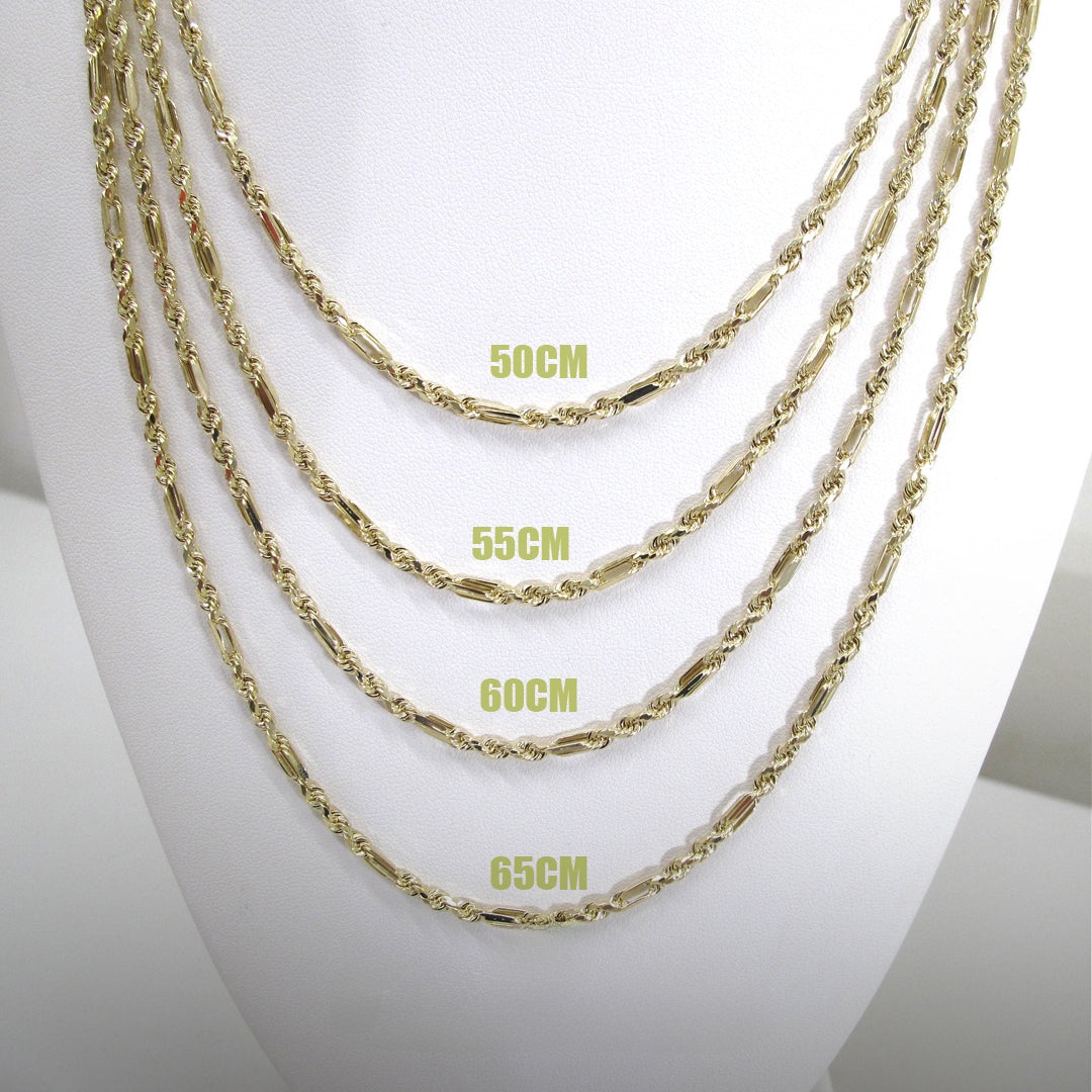 Cadena Torzal 65 Cm X 2 Mm Oro 10 K + Obsequio