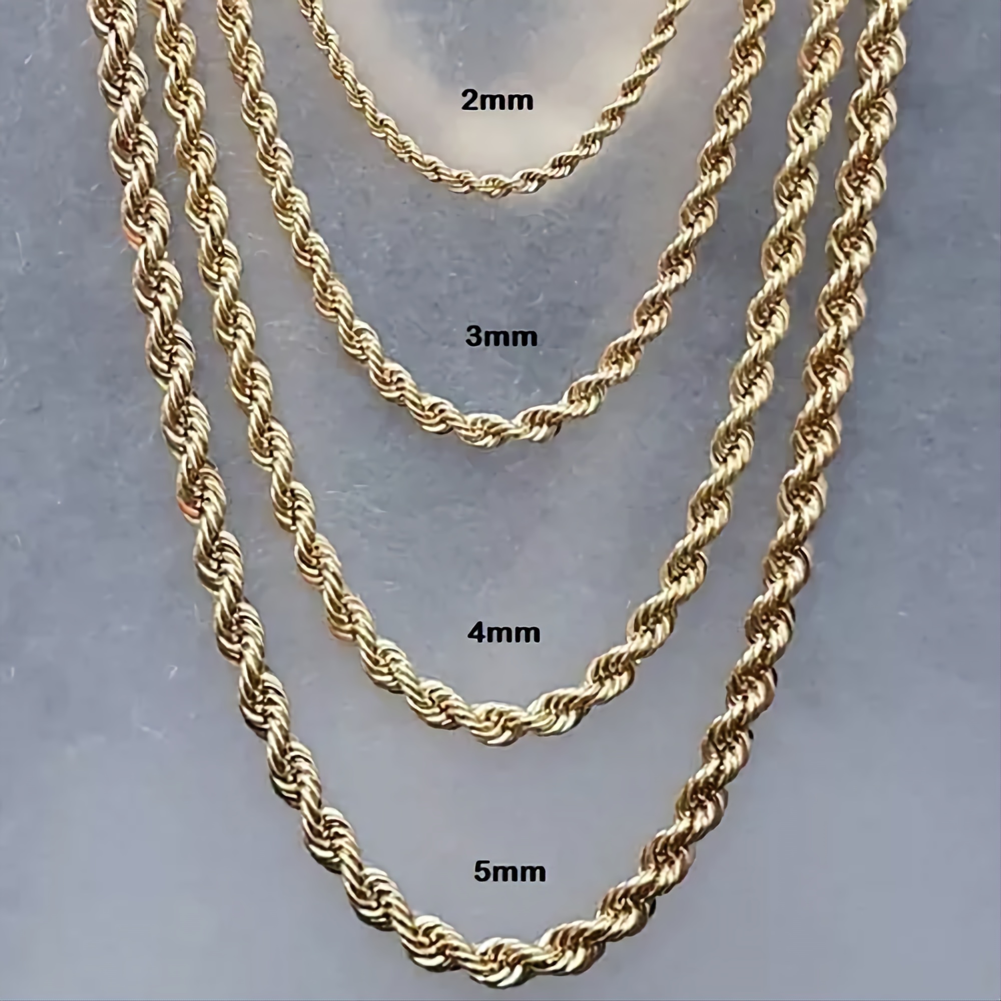 Cadena Torzal 65 Cm X 2 Mm Oro 10 K + Obsequio