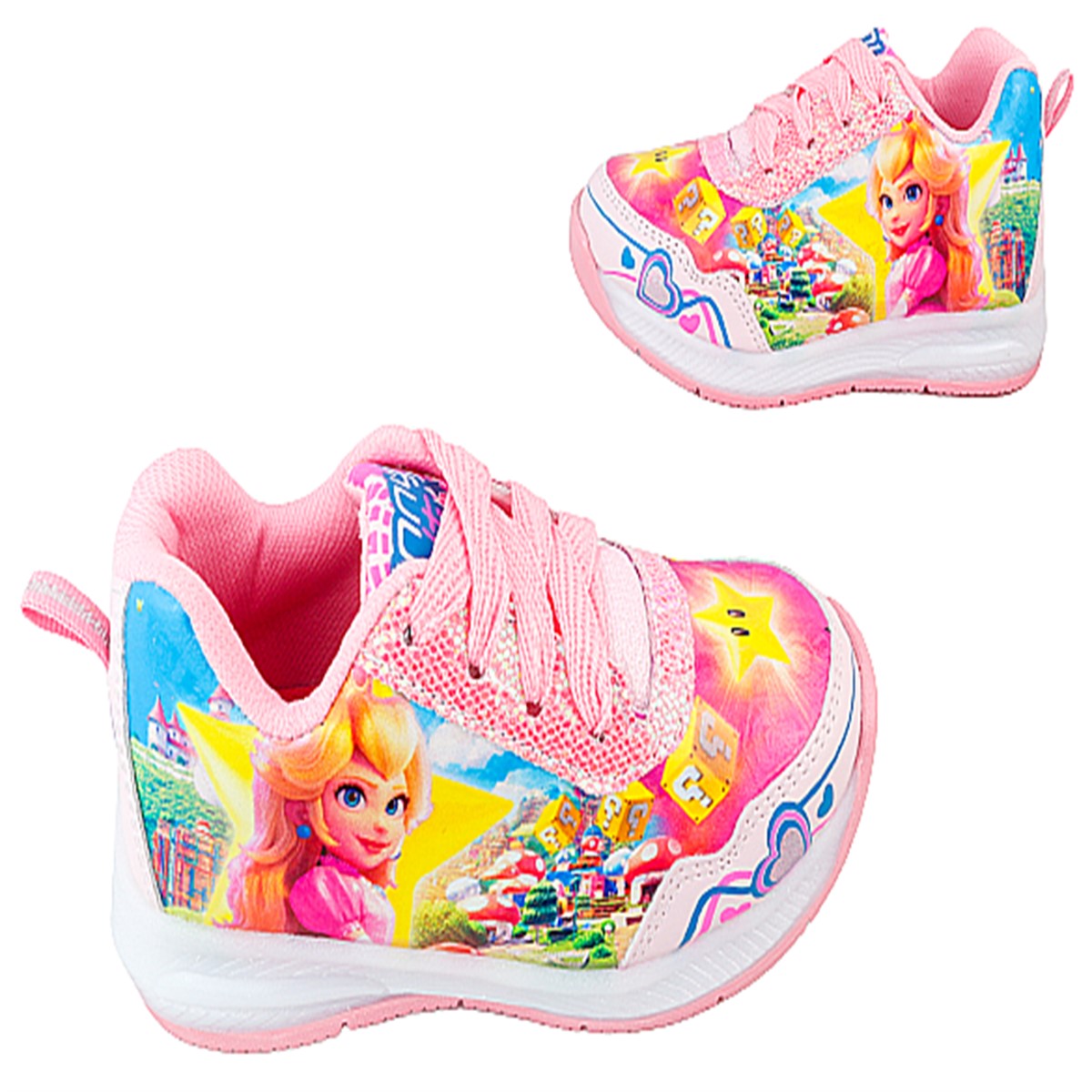 Tenis Niña Princesa Peach Luces Leds Mario Bros Juego 845-rp.