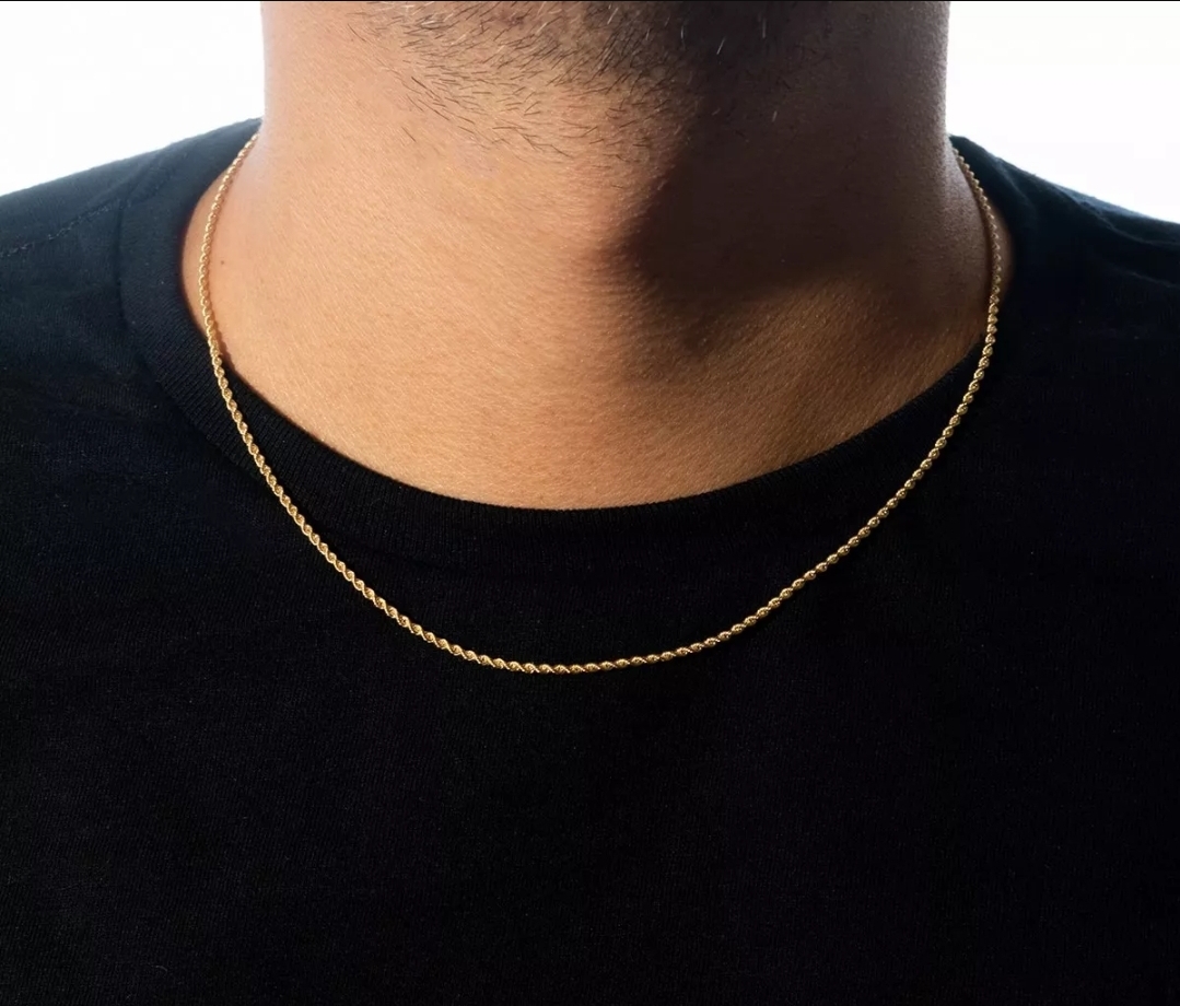 Cadena Estilo Torsal 50 Cm X 1 Mm Oro 10 Kilates + Obsequio.