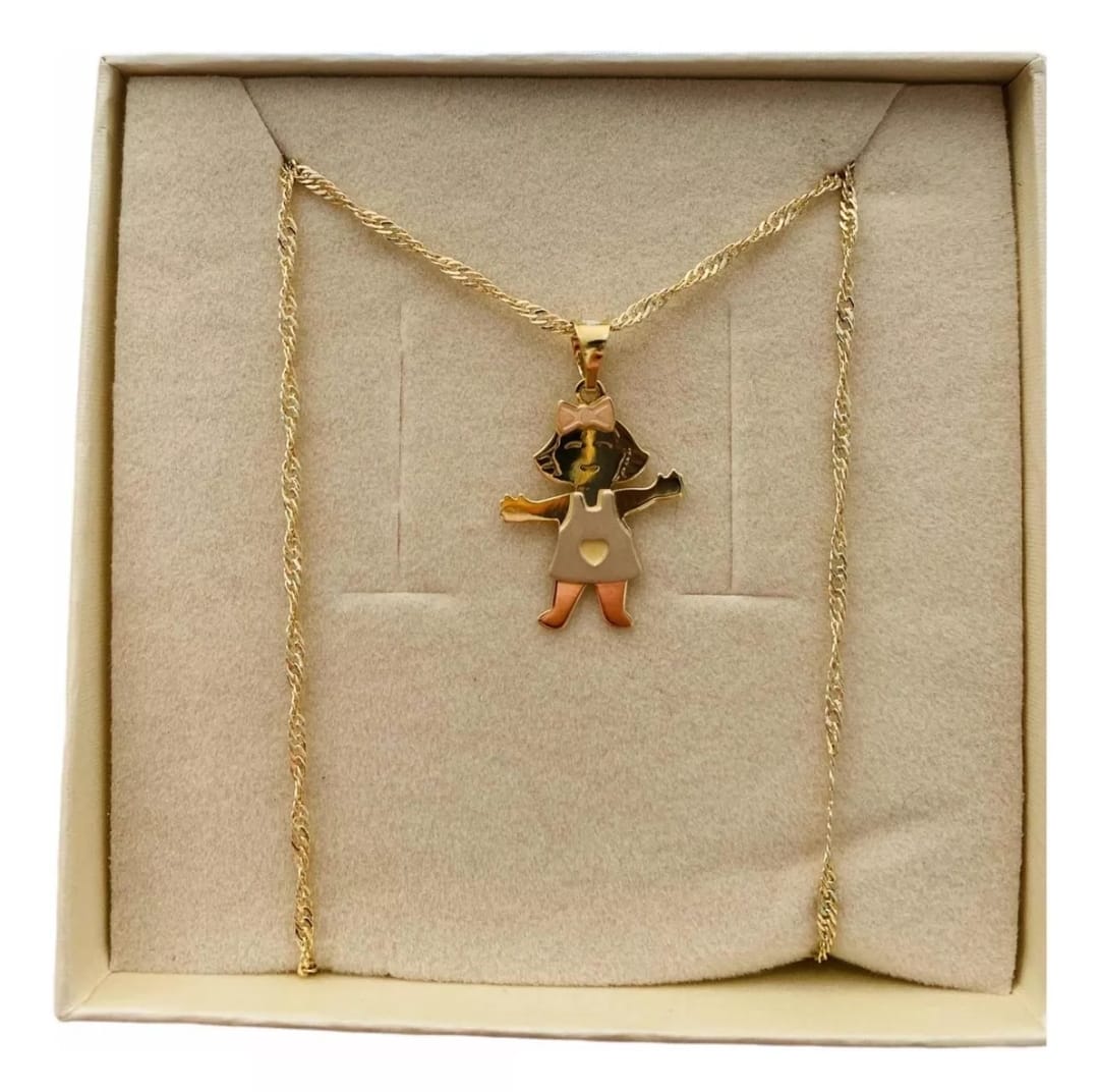 Dije De Niña En 3 Oros De 14 Kilates + Obsequio