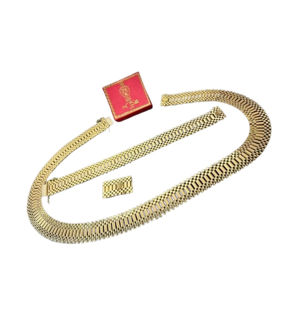 Hermoso Juego Tipo Rolex De 2 Cm En Oro De 14 K + Obsequio