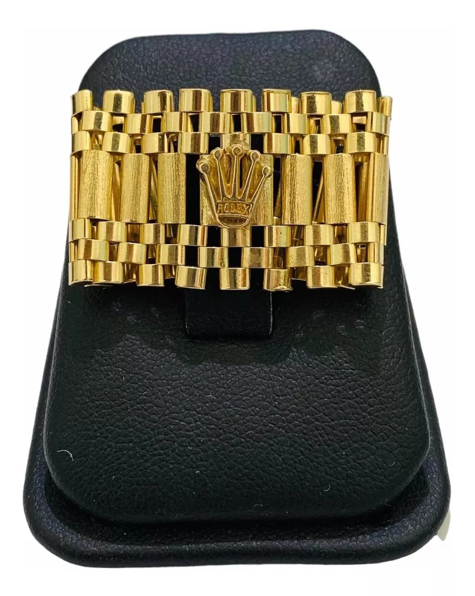Hermoso Anillo Tipo Rolex En Oro De 14 Kilates + Obsequio