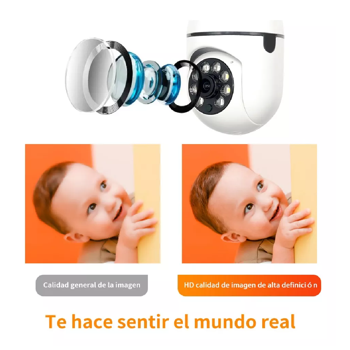 Camara Tipo Foco Ptz Impermeable De1080 Con Wifi