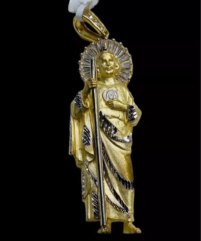 Dije De San Judas Tadeo En Oro De 10 Kilates + Obsequio