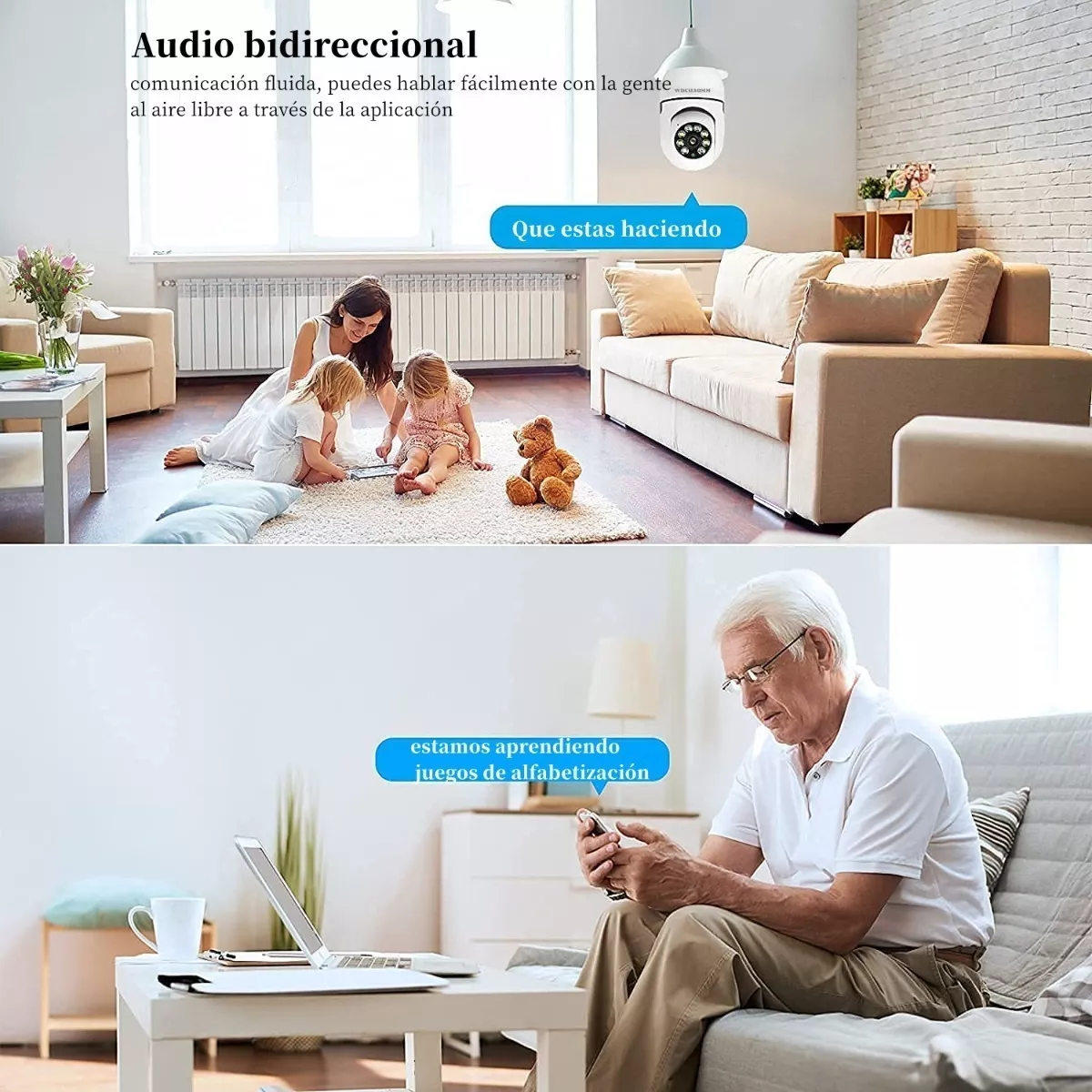 Cámara De Seguridad Socket 3mp Wifi Exterior/interior 360º