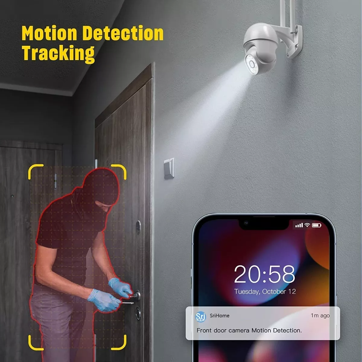 Cámara De Seguridad Exterior Wifi Inalámbrica 1080p C/alarma