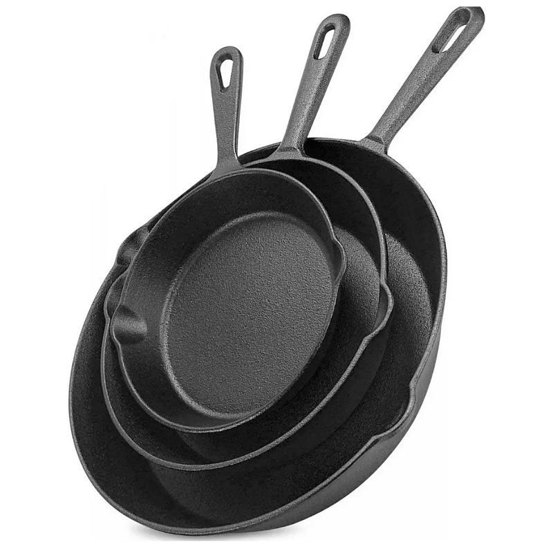 3 Sartenes De Hierro Fundido, Sartén De 6/8/10 Pulgadas