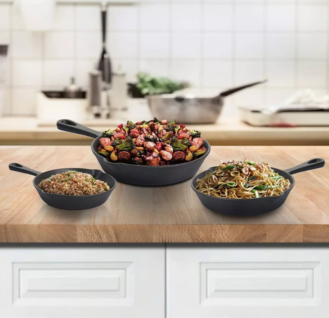 3 Sartenes De Hierro Fundido, Sartén De 6/8/10 Pulgadas