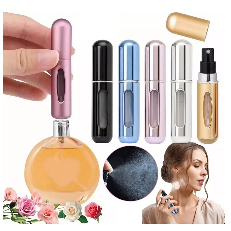 5pcs Mini Atomizador Para Perfume, Capsula Viaje 5ml