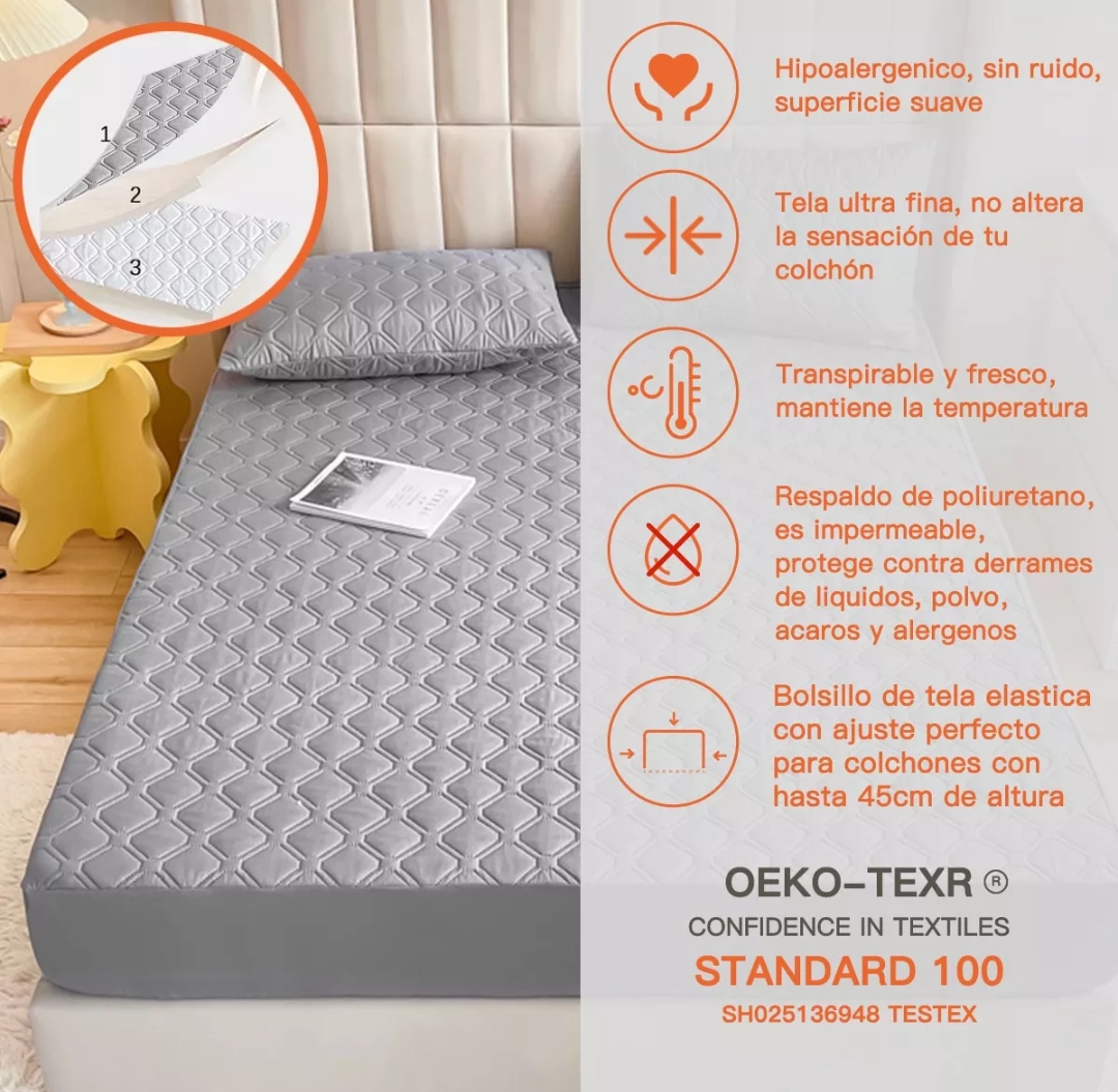 Protector Cubre Colchón 100% Impermeable matrimonial
