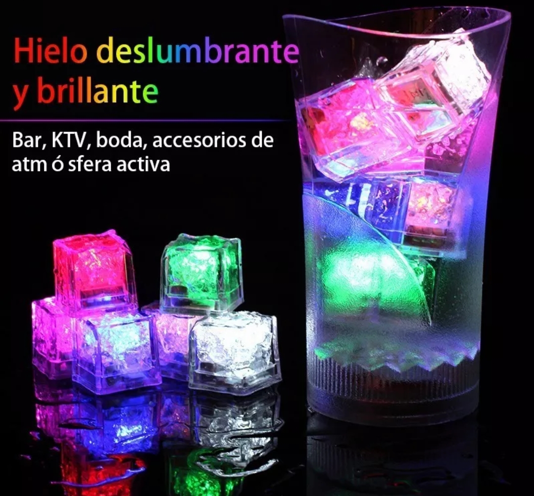 24 Luces Led De Cubitos De Hielo Brillantes Para Uso En Fies