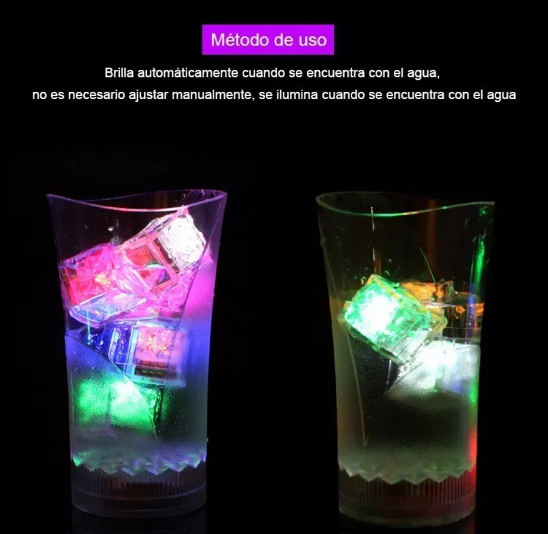 24 Luces Led De Cubitos De Hielo Brillantes Para Uso En Fies
