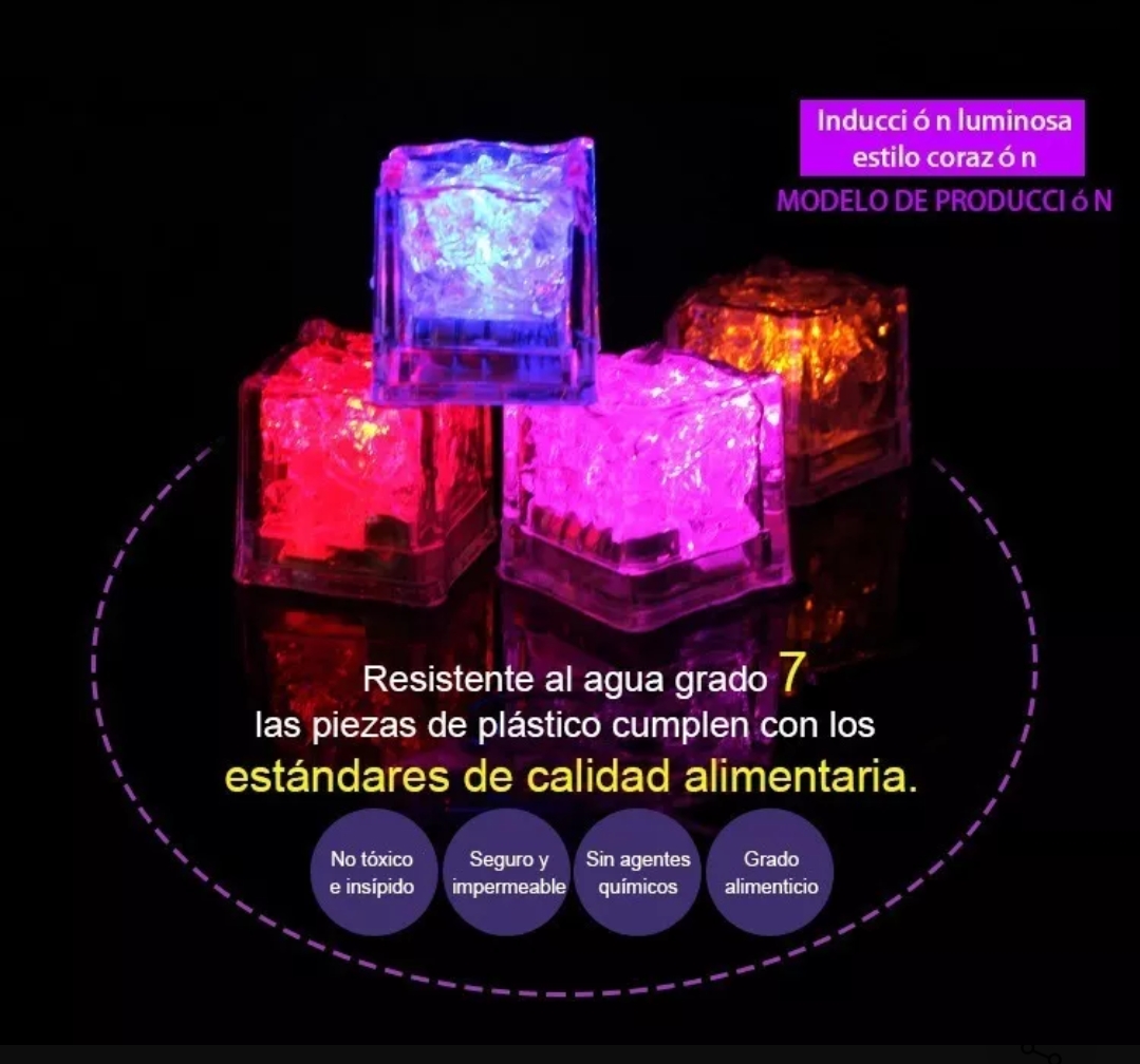 24 Luces Led De Cubitos De Hielo Brillantes Para Uso En Fies