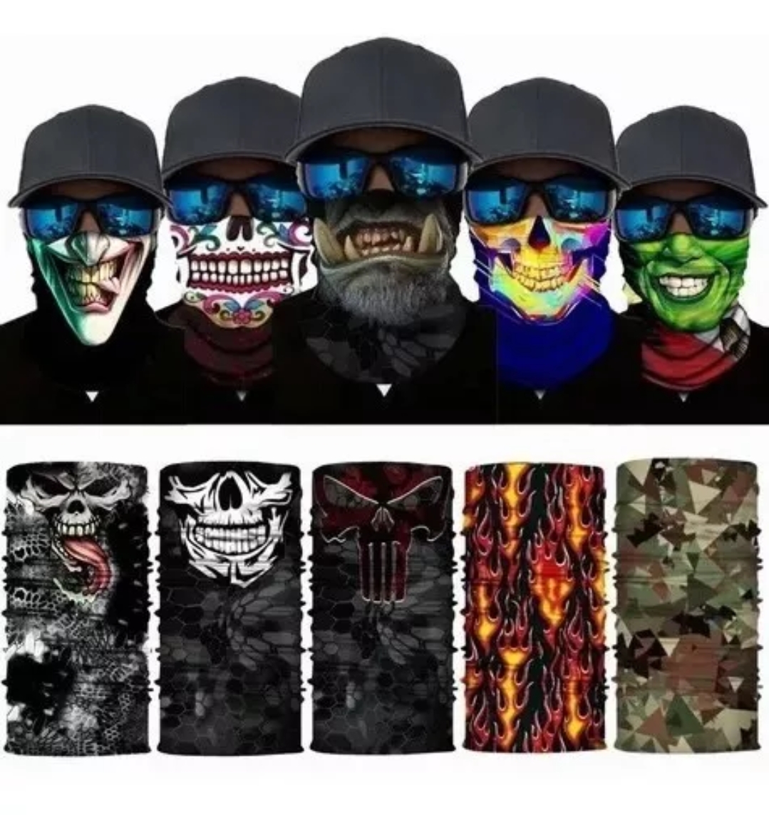 10pack Bandana Multifunción Bandana Esqueleto -cacería, Moto