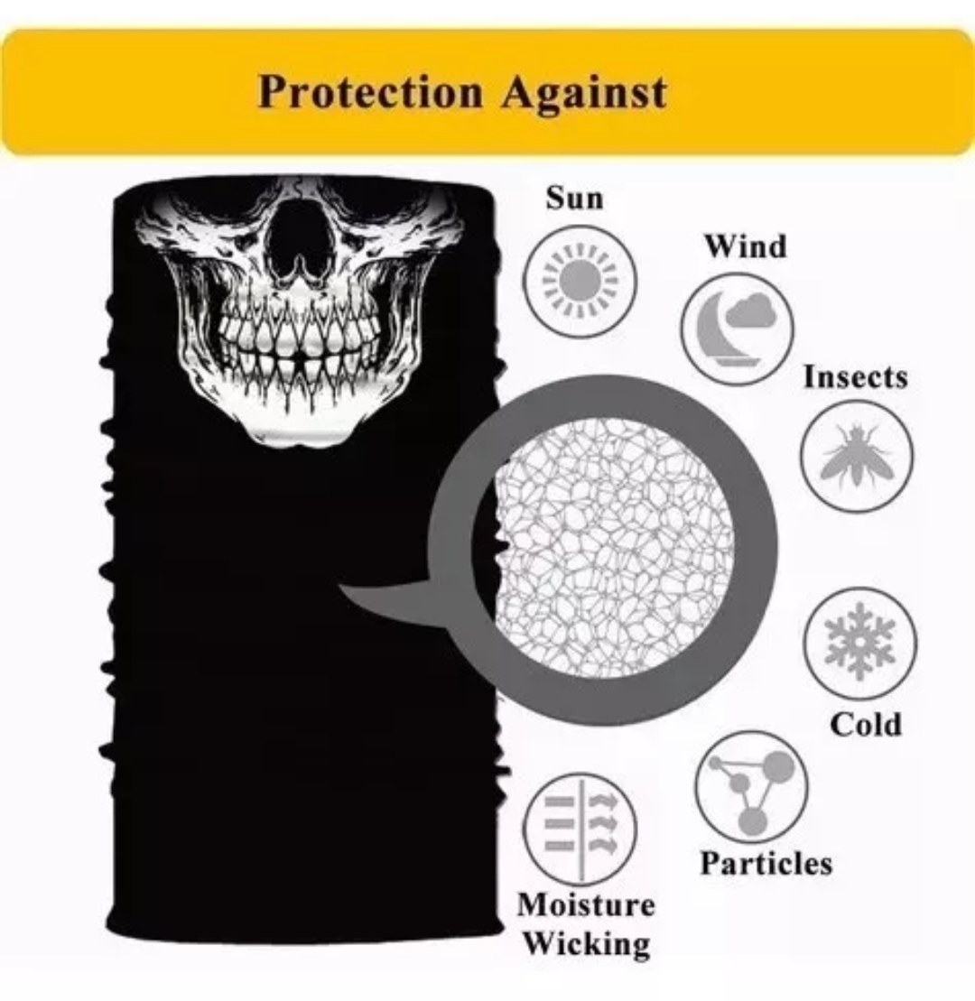 10pack Bandana Multifunción Bandana Esqueleto -cacería, Moto