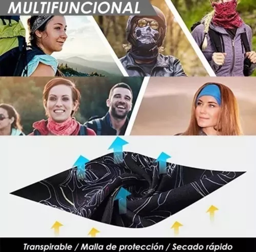 10pack Bandana Multifunción Bandana Esqueleto -cacería, Moto