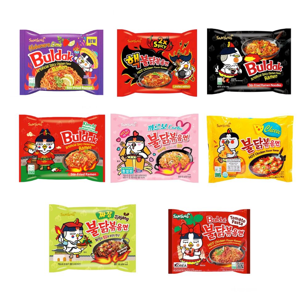 Ramen picante coreano samyang buldak 8 piezas varios sabores