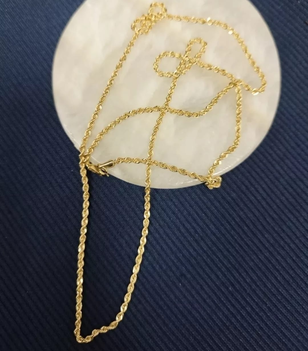 Cadena Estilo Torzal 1 Mm x 55 Cm Oro 14 Kilates + Regalo