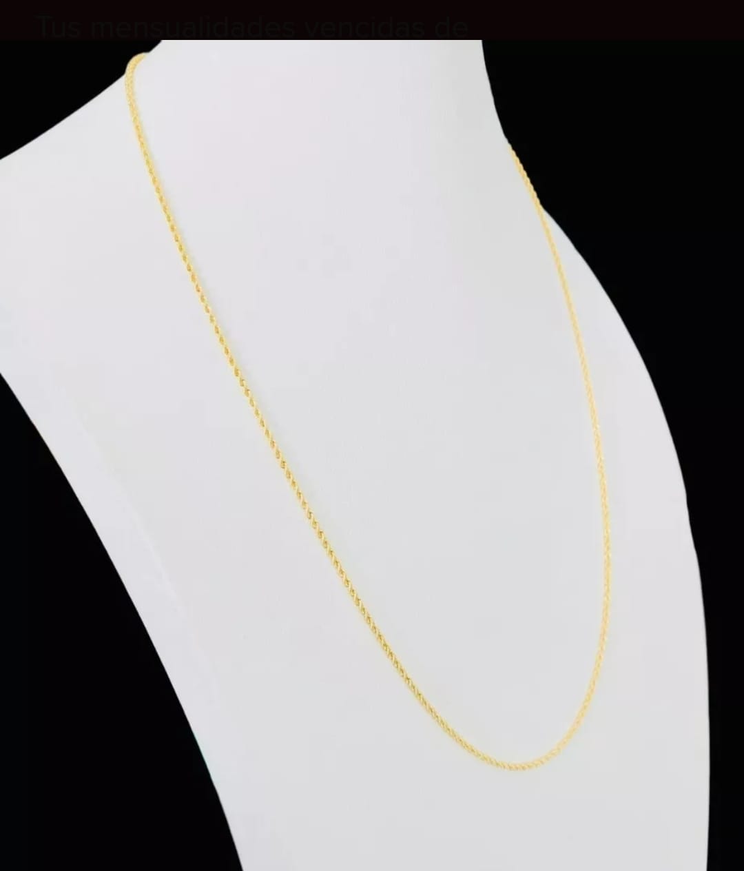 Cadena Estilo Torzal De 1 Mm Con 50cm Oro De 14 Kilates Favorito Precio anterior: 3800 pesos $ 3,800