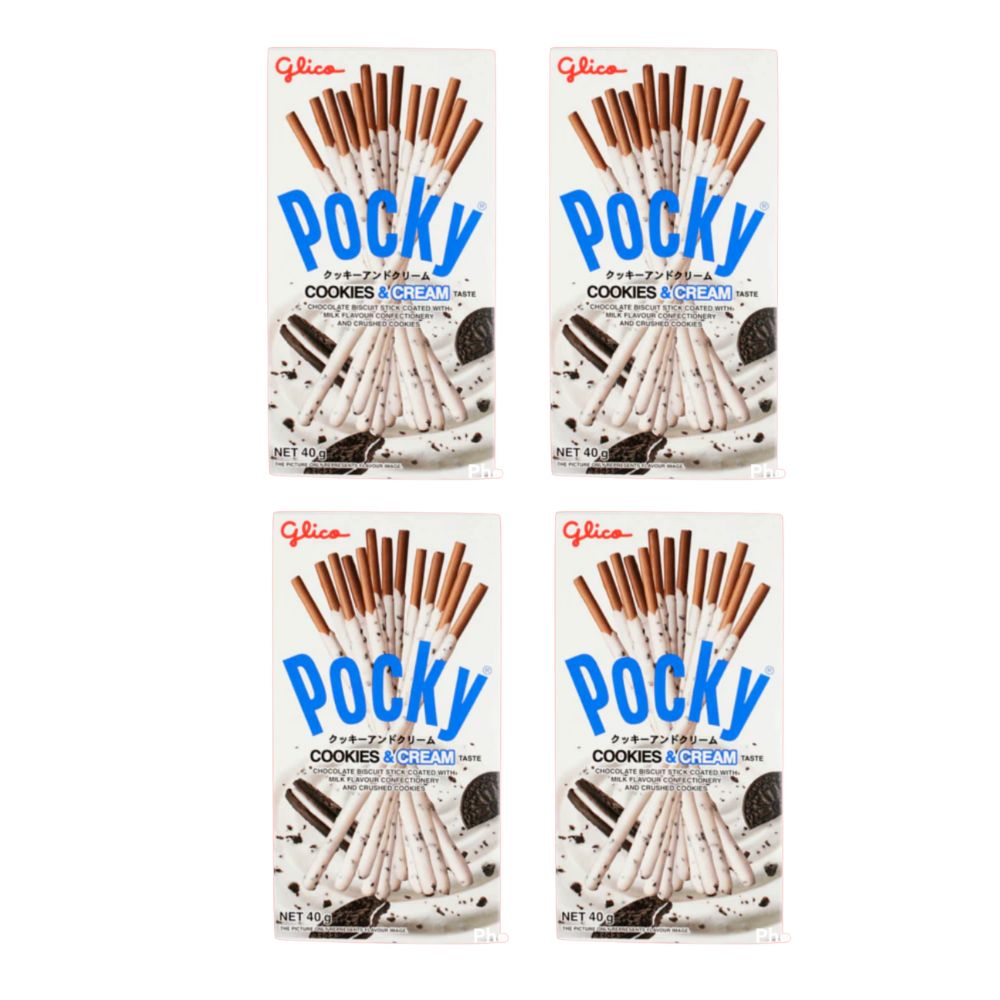 Pocky cookies and cream 40 gr 4 piezas